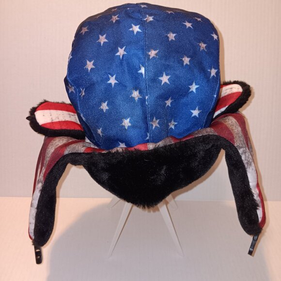 SA COMPANY FAUX FUR AMERICAN FLAG TRAPPER HAT - Picture 11 of 15